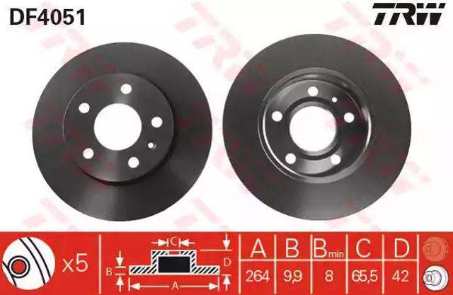 Тормозные диски DF4051 TRW