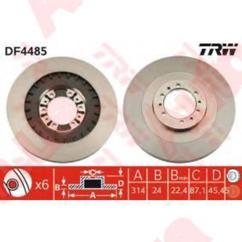 Тормоз дисковый передний DF4485 TRW