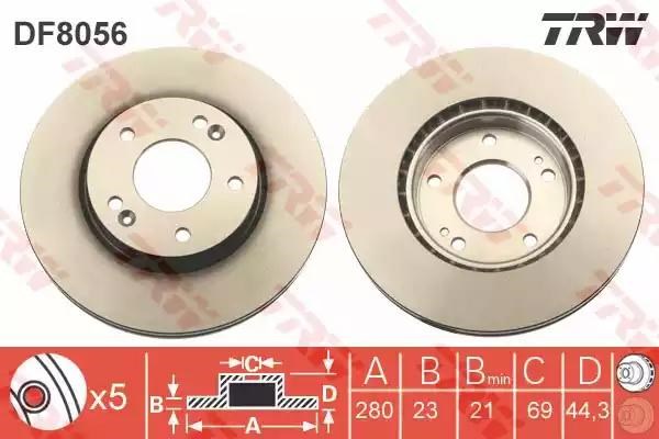 Тормоз дисковый передний DF8056 TRW
