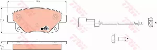 TRW GDB1725 Колодки тормозные задние дисковые в наличии Николаев