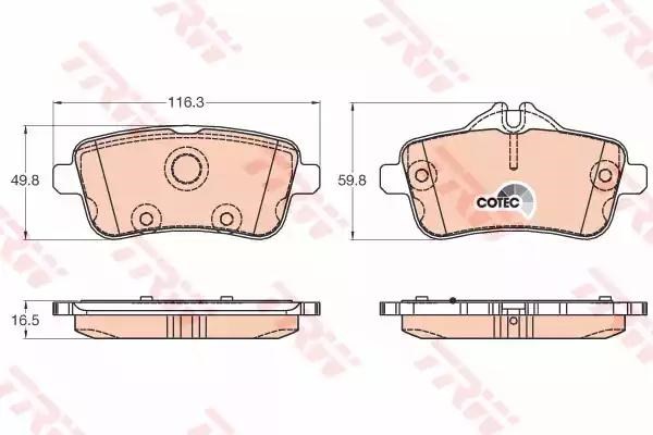 GDB1947 TRW Колодки тормозные задние дисковые купить в Одесса