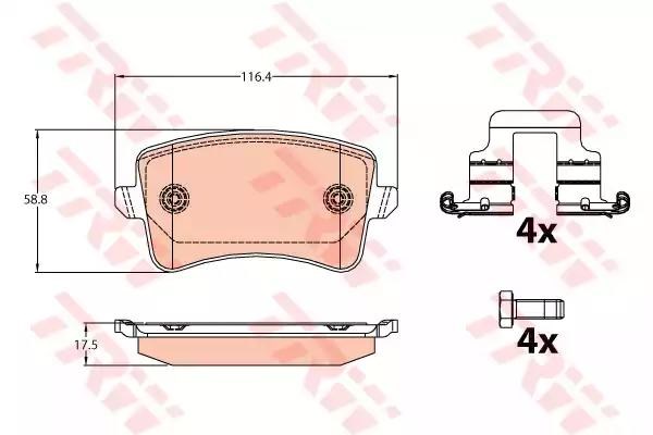 TRW GDB2107 Колодки тормозные задние дисковые в наличии Днепр