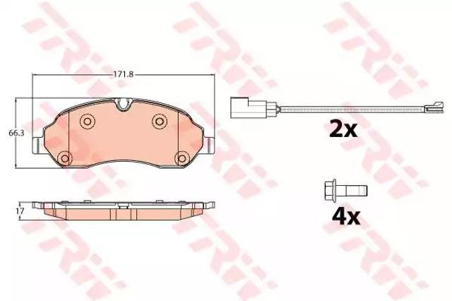 TRW GDB2117 Колодки тормозные передние дисковые в наличии Черновцы