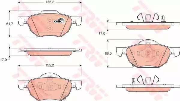 GDB3355 TRW Колодки тормозные передние дисковые купить в Ровно