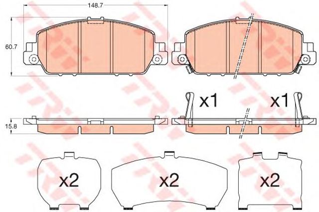 GDB3615 TRW Колодки тормозные передние дисковые купить в Львов