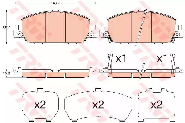 TRW GDB3615 Колодки тормозные передние дисковые в наличии Полтава