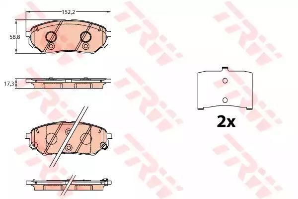 TRW GDB3638 Передние тормозные колодки в наличии Ирпень