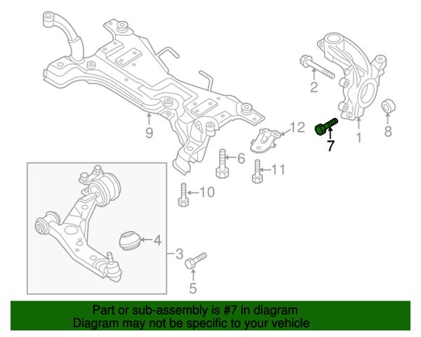 Болт крепления передней шаровой опоры к цапфе GJ2134098B MAZDA
