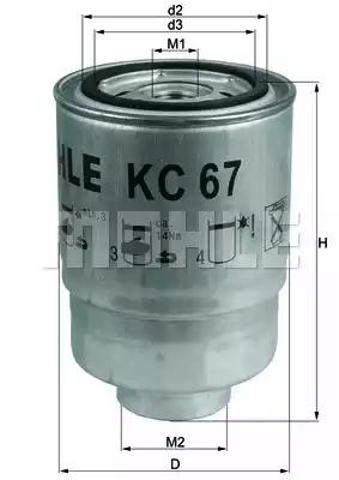 Фильтр топливный KC67 MAHLE
