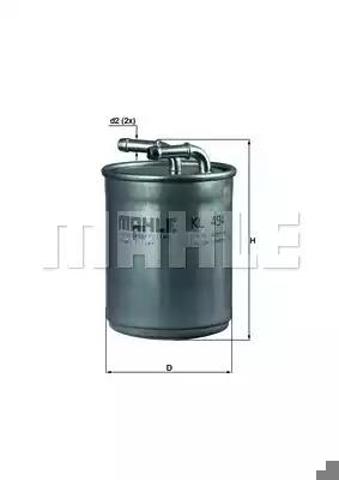 Фильтр тонкой очистки топлива KL494 MAHLE