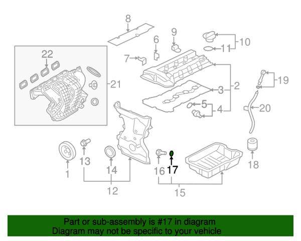 Прокладка пробки поддона MD050317 MITSUBISHI