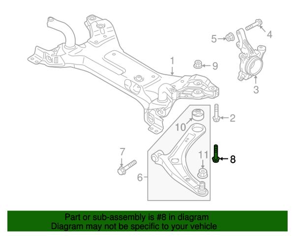 Болт переднего нижнего рычага MU000611 MITSUBISHI