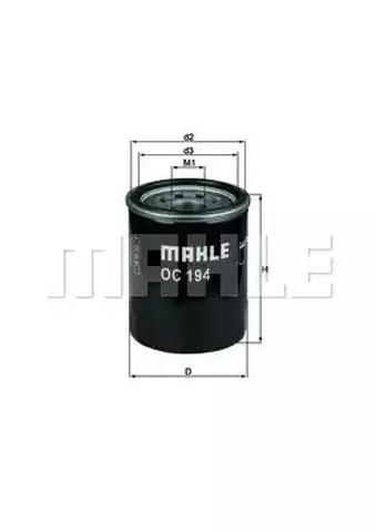 OC194 MAHLE Масляный фильтр купить в Сумы