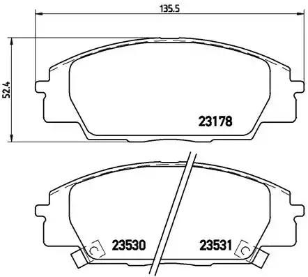 Колодки тормозные передние дисковые P28032 BREMBO