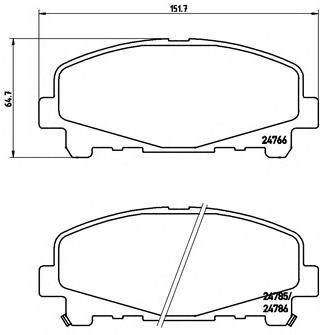 P28043 BREMBO Колодки тормозные передние дисковые купить в Днепр