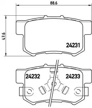BREMBO P28051 Колодки тормозные задние дисковые в наличии Каменское