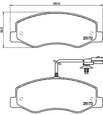 Комплект задних колодок P68061 BREMBO