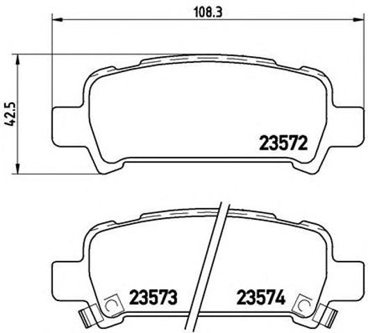 Задние колодки Subaru Forester II