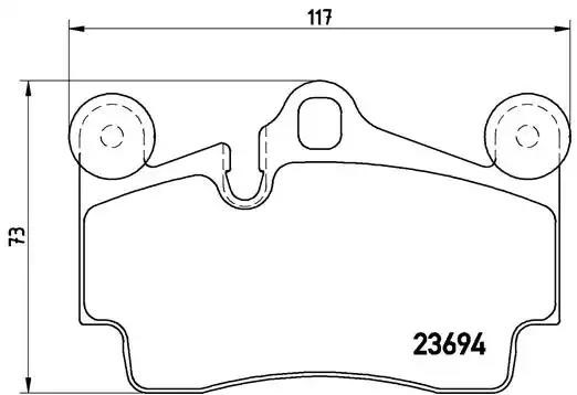 Комплект задних колодок P85070 BREMBO