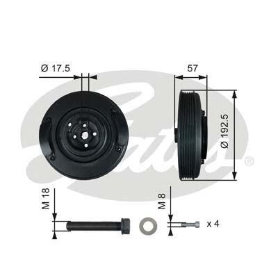 GATES TVD1033A Шкив коленвала в наличии Сумы