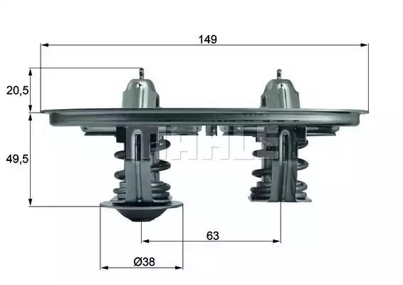 Водяная помпа термостата TX105 MAHLE