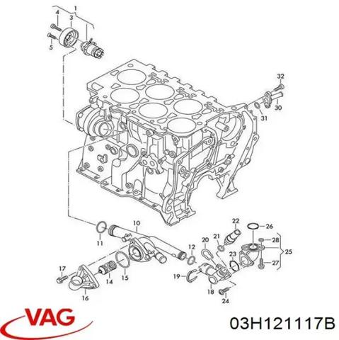 VAG 03H121117B Корпус термостата в наличии Одесса