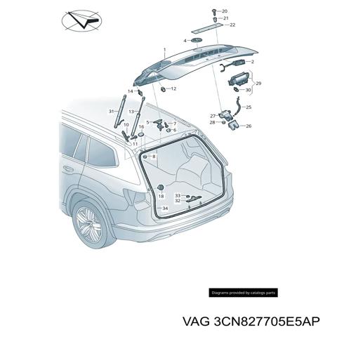 Прокладка двери багажника 3CN827705E5AP VAG