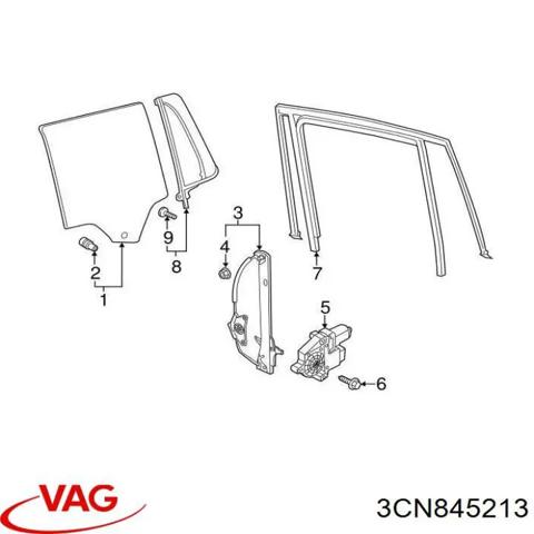 Форточка двери треугольник, задней, левой 3CN845213 VAG
