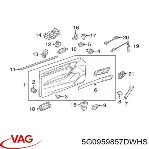 Кнопки переднего левого стеклоподъемника 5G0959857DWHS VAG