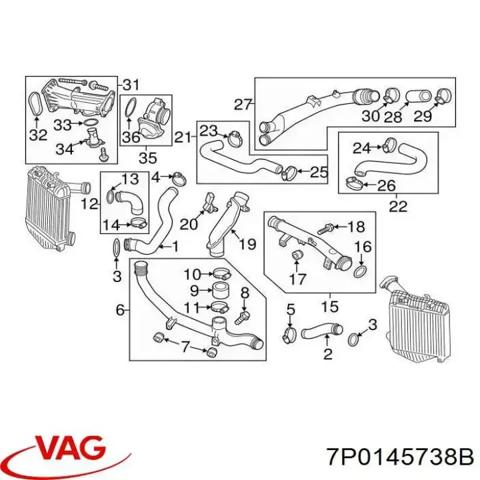Шланг/патрубок интеркуллера 7P0145738B VAG