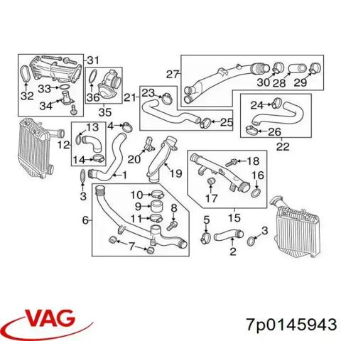Шланг интеркуллера 7P0145943 VAG