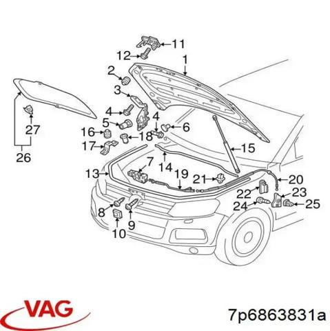Шумка капота Фольксваген Туарег 2