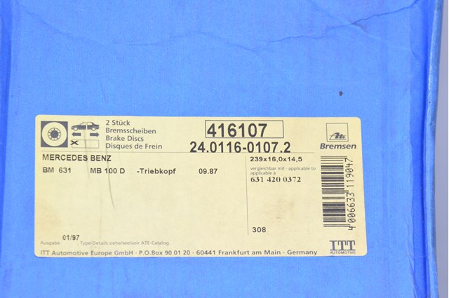 Передний тормозной диск 24011601072 ATE