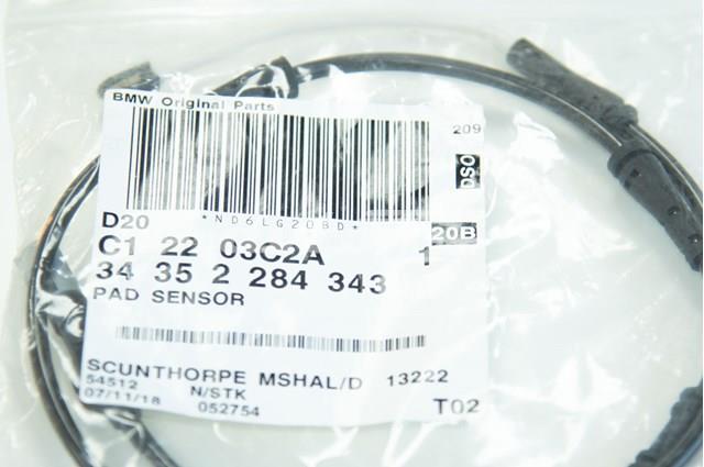 34352284343 BMW Датчик износа тормозных колодок задний купить в Ровно