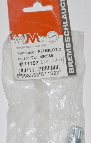 Шланг тормозной задний 4111152 METZGER