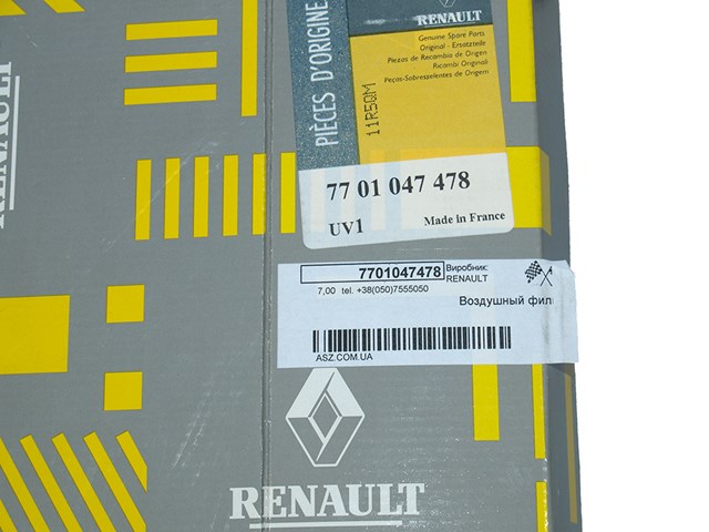 7701047478 RENAULT Воздушный фильтр купить в Черновцы