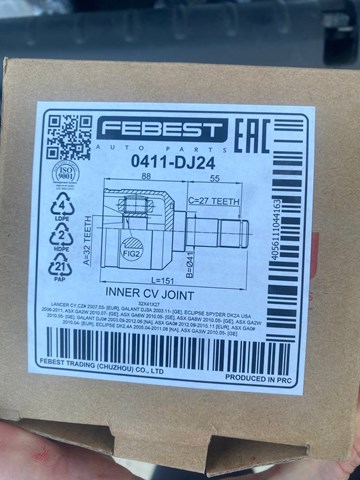FEBEST 0411DJ24 ШРУС внутренний в наличии Львов