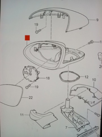 Наружное зеркало левое 958731527109B9 PORSCHE
