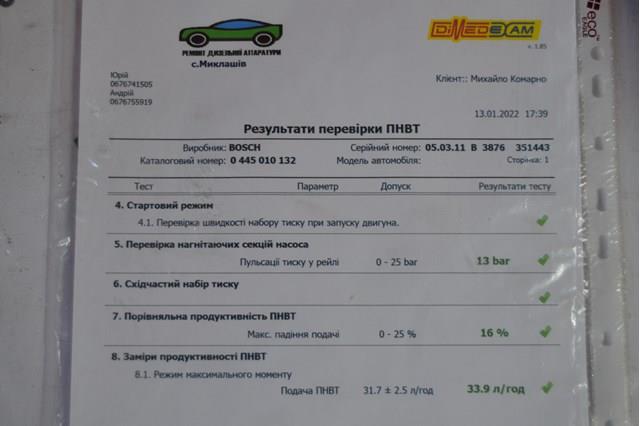 BOSCH 0445010132 Насос топливный высокого давления (ТНВД) в наличии Ровно