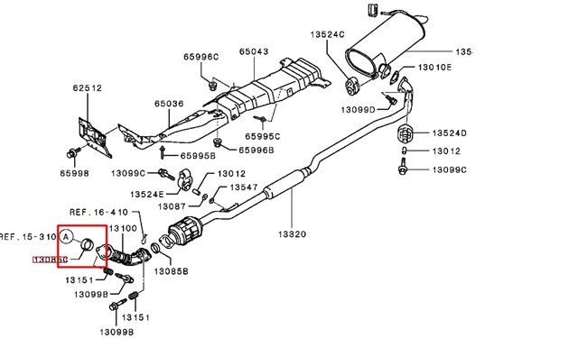 1575A082 Mitsubishi кольцо приемной трубы глушителя