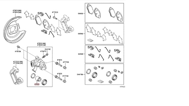 Поршень суппорта тормозного, заднего Тойота Аурис UKP