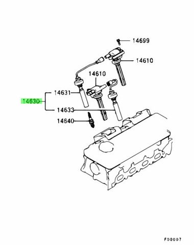 Провода высоковольтные, комплект MD365102 MITSUBISHI