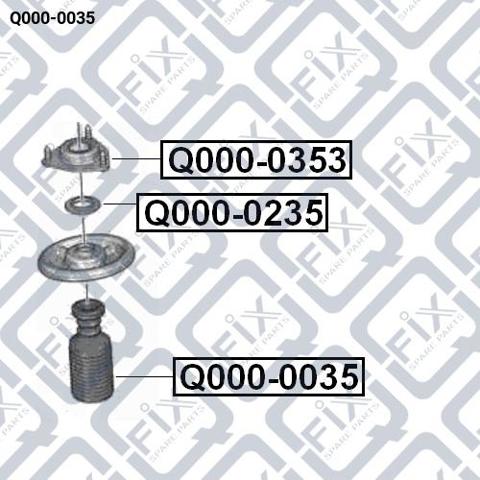 Отбойник + пыльник амортизатора переднего Q0000035 Q-FIX