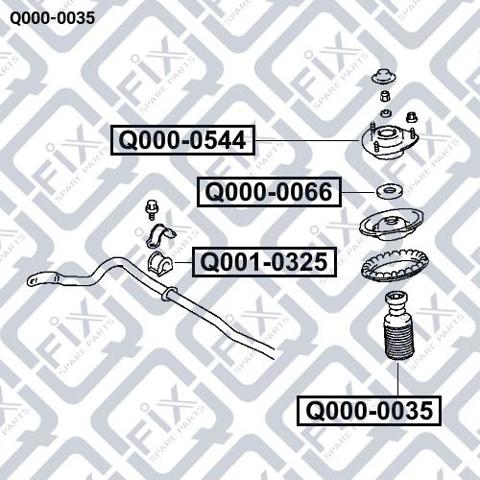 Q0000035 Q-FIX Буфер (отбойник) амортизатора переднего + пыльник купить в Ужгород