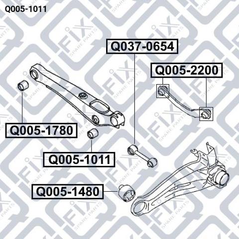 Наружный сайлентблок заднего поперечного рычага  Q0051011 Q-FIX