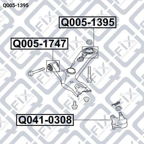 Сайлентблок переднего нижнего рычага Q0051395 Q-FIX