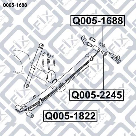 Сайлентблок серьги рессоры Q0051688 Q-FIX