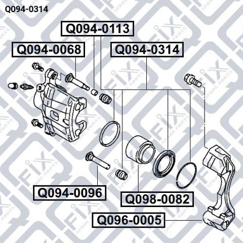 Q0940314 Q-FIX Ремкомплект переднего суппорта купить в Кривой Рог