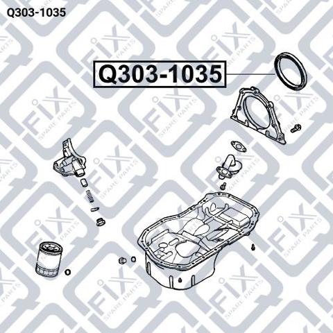 Сальник коленвала двигателя, задний Q3031035 Q-FIX