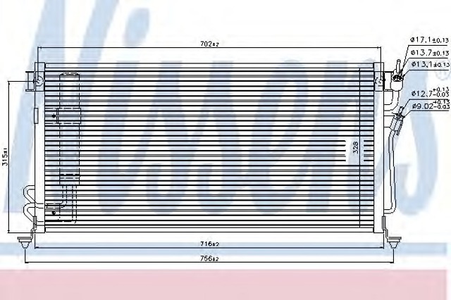 Конденсатор кондиционера 94748 NISSENS